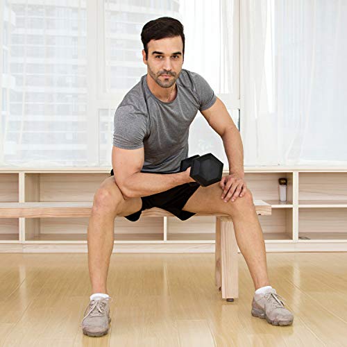 JFIT Rubber Hex Dumbbell - style: 5lb (Single)