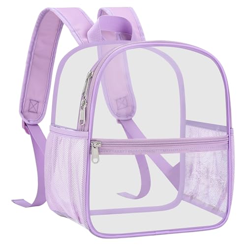 USPECLARE Clear Backpack for Stadium Approved 12×6×12, Water proof Clear Bag for Stadium Events and Concert Work Sport Event - color: Light Purple, style: Small