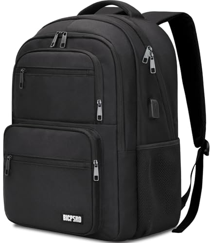 Black Backpack for School, School Backpack for Boys Girls Teens, College Book Bag, Water Resistant Bookbag, Back Pack for Men Women, Business Work Travel - color: C9-black, size: 17.3 Inch
