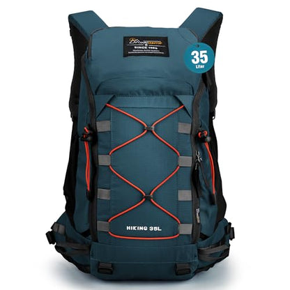 MOUNTAINTOP 35L Hiking Backpack, Lightweight Outdoor Travel Camping Daypack with Rain Cover for Men & Women（Blue） - color: Royal Blue