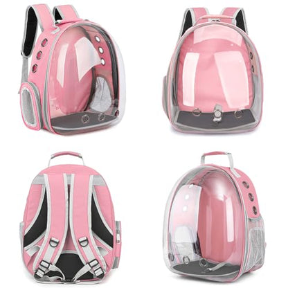Pet Backpack Carrier,Bubble Backpack Cat Carrier,Pets and Small Dogs,Space Capsule Pet Carrier for Traveling, Walking, Hiking and Outdoor Activities (Pink) - color: Pink