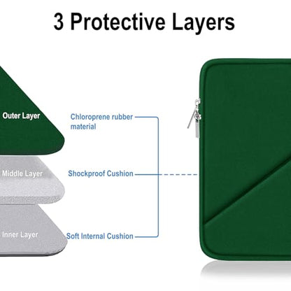 Laptop Case 15.6 inch, Traveling Carrying Computer Bag with Zippered Pocket, Shockproof Protective Laptop Sleeve Compatible for Apple Notebook, HP, Dell, Acer, Asus, Lenovo, Deep Green - color: Deep Green, size: 15.6 inch