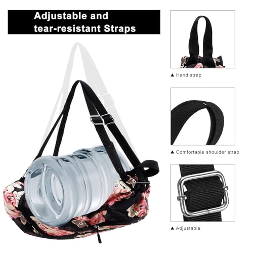 Kamo Drawstring Backpack Bag - Sport Swimming Yoga Backpack with Shoe Compartment, Two Water Bottle Holder for Men Women Large String Backpack Athletic Sackpack for Travel - color: Pink Flower