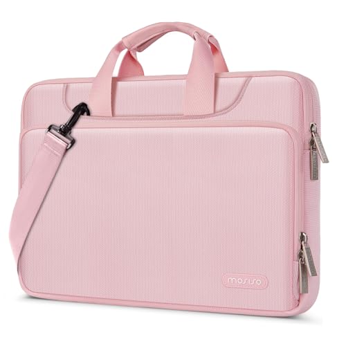 MOSISO 360 Protective Laptop Bag 13.3 inch, 13-14 inch Computer Bag Compatible with MacBook Air 13 inch/Pro 13 inch/Pro 14 inch,HP,Dell,Notebook, Laptop Carrying Case with Strap&Handle, Pink - color: Pink, size: 13.3 inch