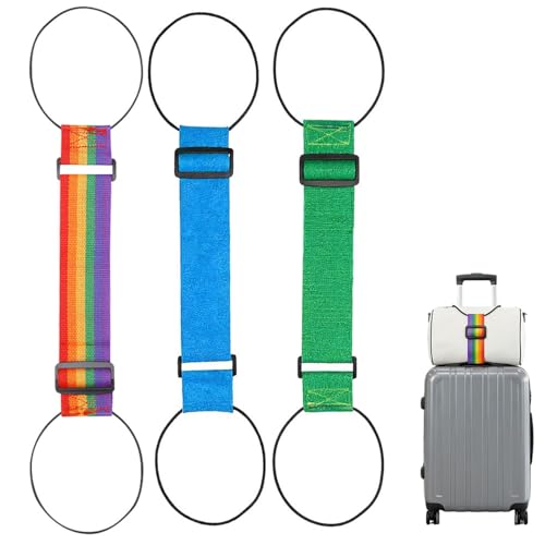 Luggage Straps for Suitcases, Adjustable Luggage Strap Bungee for Suitcase Handle, Luggage Connector Straps for Multiple Suitcases & Travel Bags (Multicolor-G) - color: Multicolor-G