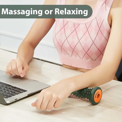 BESKAR Foot Massage Roller for Relief Plantar Fasciitis, Foot Reflexology Tool Pressure Point Massage Roller, Deep Tissue Massage for Relieving Feet Arch Heel Pain, Myofascial Pain Syndrome - color: Blackish Green