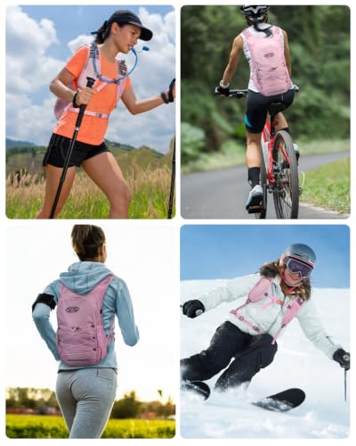 Hydration Backpack with 2L Water Bladder, Hiking Water Backpack - color: Pink