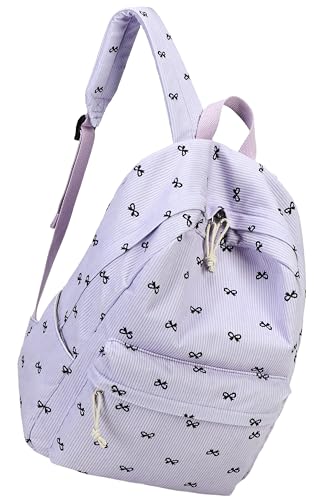 LEDAOU School Backpack for Teen Girls Elementary Middle School Bookbag Kids Backpacks Women Laptop Backpack Travel Daypack - color: Purple Bow