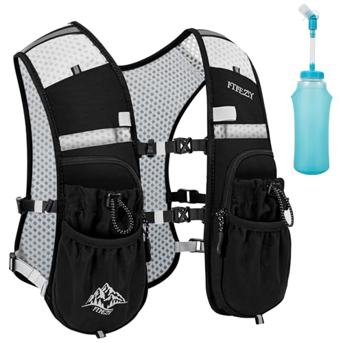 ITIEZY Running Vest for Women Men, 5L Hydration Backpack Lightweight Running Water Vest with Leak-Proof Bladder Sleeve for Marathon, Trail, Cycling, Hiking, Jogging - color: 01 Black, size: Medium
