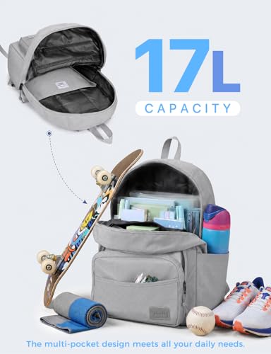 VASCHY School Backpacks, Lightweight Bookbag Schoolbag for Boys Girls Casual Basic Simple Daypack for Men Women Gray - color: Gray