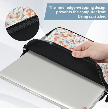 RICHEN 17 inch Laptop Shoulder Bag Carrying Case with Handle Fits 15.6/16/17/17.3/17.4 inch Laptop Notebook (Flowers1, 16-17.3 inch) - color: Flowers1