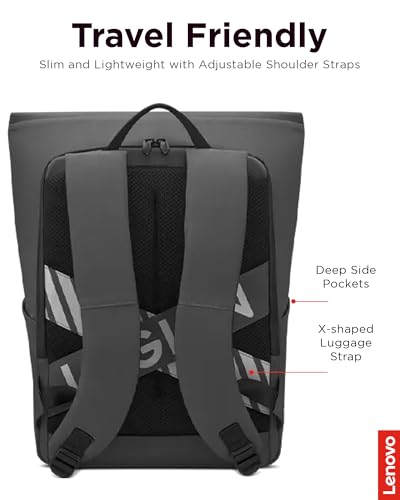 Lenovo Legion Gaming Backpack GB400 for Computers Up to 16 Inch - Lightweight Water Repellant Bag with Multiple Pockets, & Superior Valuables Protection for Gamers (Black) - style: Gb400