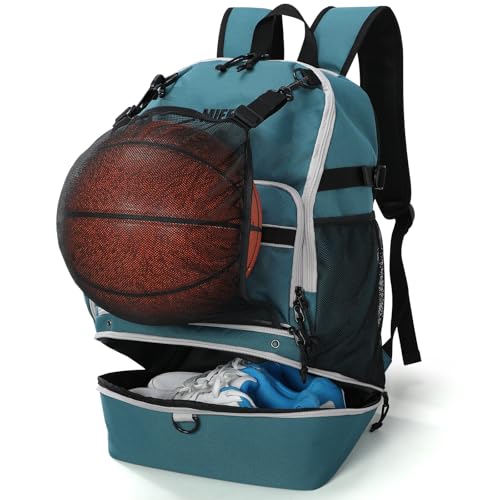 MIER Basketball Backpack Bags Sports Gym Backpacks with Shoe Compartment and Ball Holder for Adult Men Large Soccer Bag - color: Green