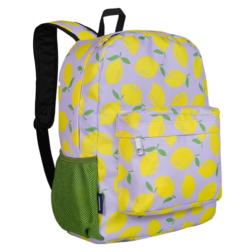 Wildkin Kids 16 Inch Elementary School Backpack for Girls – Durable Padded Bag with Adjustable Straps for School, Travel & Everyday Use, Multiple Pockets, Ages 6–13 – Lilac Lemonade - color: Lilac Lemonade