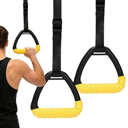 Gymnastics Rings, with Adjustable Straps, Exercise Rings Adjustable Straps, for Fitness Strength Training Home Outdoor Garage Park School Adult Men - color: Style A