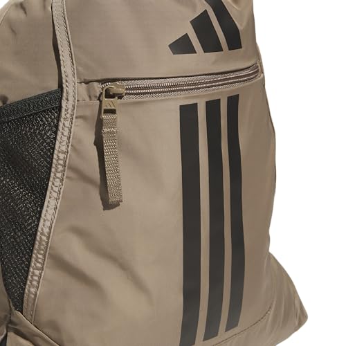 adidas Alliance Sackpack – Drawstring Backpack for Sports, Small Gym Bag - color: Khaki Six/Black/3