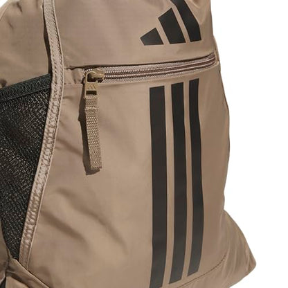 adidas Alliance Sackpack – Drawstring Backpack for Sports, Small Gym Bag - color: Khaki Six/Black/3