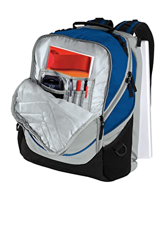 TEEAMORE Custom Travel Laptop Backpack Add Your Embroidered Monogram Computer Water Resistant Bag Royal Grey Black - color: Royal Grey Black, size: 17 inch - Add Your Monogram