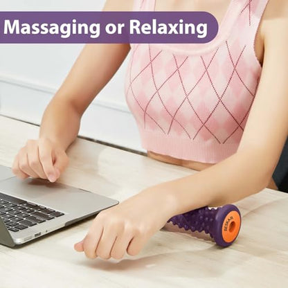 BESKAR Foot Massage Roller for Relief Plantar Fasciitis, Foot Reflexology Tool Pressure Point Massage Roller, Deep Tissue Massage for Relieving Feet Arch Heel Pain, Myofascial Pain Syndrome - color: Grape