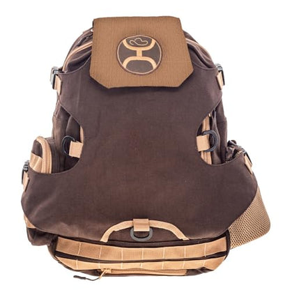 HOOEY Mule 25L Backpack - Hiking, Gym, & Travel Bag with Boot Carrier, Hat Strap, Rain Cover, Laptop Sleeve (Brown/Tan) - color: Brown/Tan