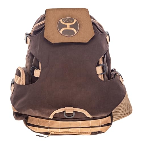 HOOEY Mule 25L Backpack - Hiking, Gym, & Travel Bag with Boot Carrier, Hat Strap, Rain Cover, Laptop Sleeve (Brown/Tan) - color: Brown/Tan