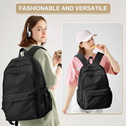 Casual Laptop Backpack for Women Men College Bookbag Waterproof Lightweight School Bag 15.6inch Laptop Daypack Large Capacity School Backpack for Teens Boys Girls, Black - color: Black a