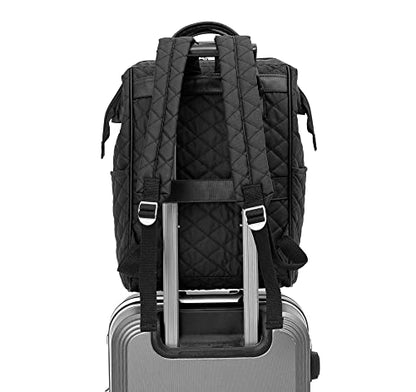 Kinmac Wide Open Style Laptop Backpack Travel Outdoor Backpack For Laptop Up to 15.6 Inch (Black Embroidery) - color: Black Embroidery（open Wide）
