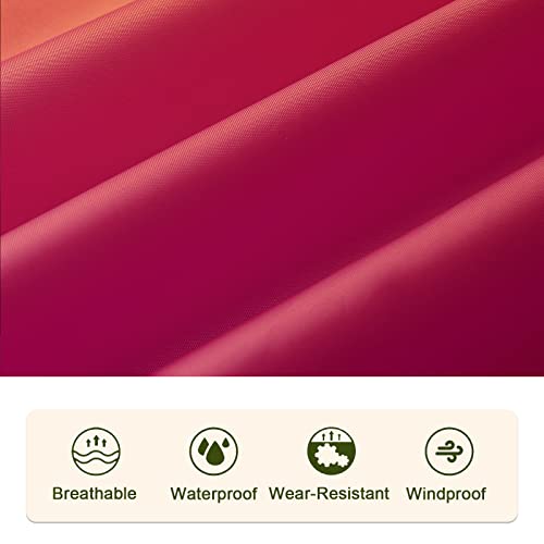 SaphiRose Unisex Rain Poncho Waterproof Raincoat Hooded for Adults Women with Pockets - color: Gradient Yellow-rose Red