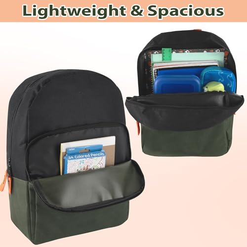 Trail maker 15 Inch Backpack for Kids, Preschool, Elementary & Middle School Students – Spacious Bookbag with Large Front Pocket, Adjustable Straps, Fits up to 13 Inch Laptop (Green) - color: Green