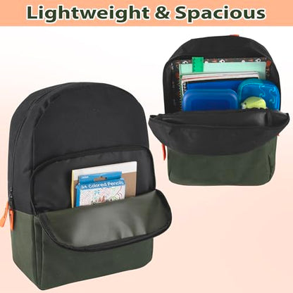 Trail maker 15 Inch Backpack for Kids, Preschool, Elementary & Middle School Students – Spacious Bookbag with Large Front Pocket, Adjustable Straps, Fits up to 13 Inch Laptop (Green) - color: Green
