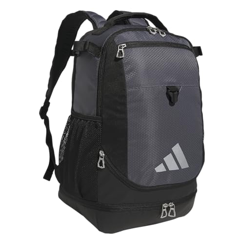 adidas Utility XL Baseball Backpack – Helmet, Shoes, Bat Storage, 34L - color: Onix Grey/Black