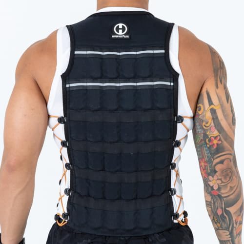 Hyperwear HyperVest ELITE Adjustable Weighted Vest for Women and Men — Thin Steel Weights, Stretch CORDURA Fabric — Weight Vest for Walking, Running, Strength Training - size: Medium 10 Pounds Black