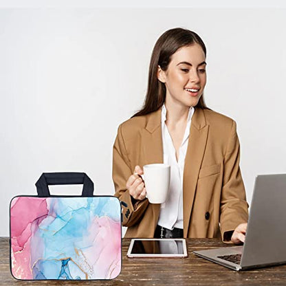 AMARY14 15 15.4 15.6 inch Laptop Handle Bag Computer Protect Case Pouch Holder Notebook Sleeve Neoprene Cover (Marble) - color: Marble