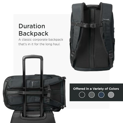TravisMathew Duration Backpack with Laptop Sleeve, Black | Water-Resistant, For Work, Travel, Hiking, School - color: Black