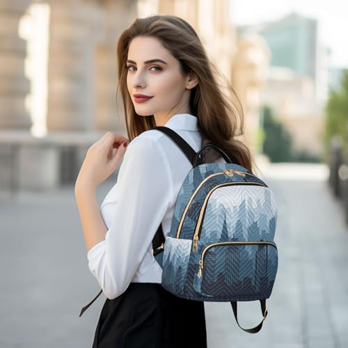 STAYTOP Mini Backpack for Women, City Night Skyline Small Backpack Purse Lightweight Daypack 14L - size: 11.41x6.1x14.17 In