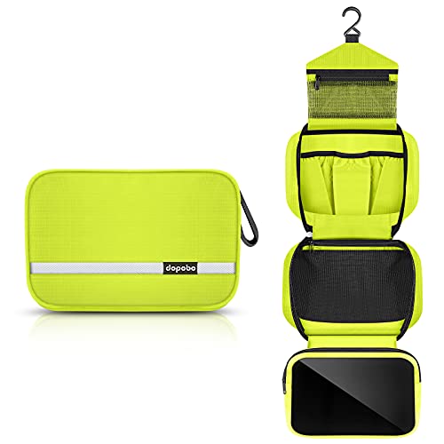 Travel Toiletry Bag for Women, Dopp Kit for Men, Waterproof Makeup Bag Shaving Bag with Hanging Hook, Portable Toiletry Organizer for Traveling and Camping - color: green