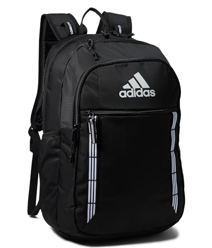 adidas Excel 7 School Backpack for Laptop, Gym and Travel, 34L, Black/White 3 Stripe Webbing/7, OSFA - color: Black/White 3 Stripe Webbing/7, size: One Size