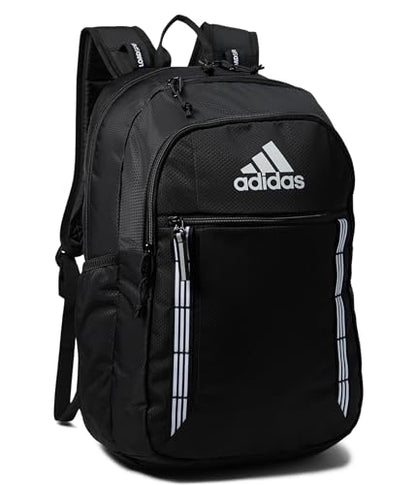 adidas Excel 7 School Backpack for Laptop, Gym and Travel, 34L, Black/White 3 Stripe Webbing/7, OSFA - color: Black/White 3 Stripe Webbing/7, size: One Size
