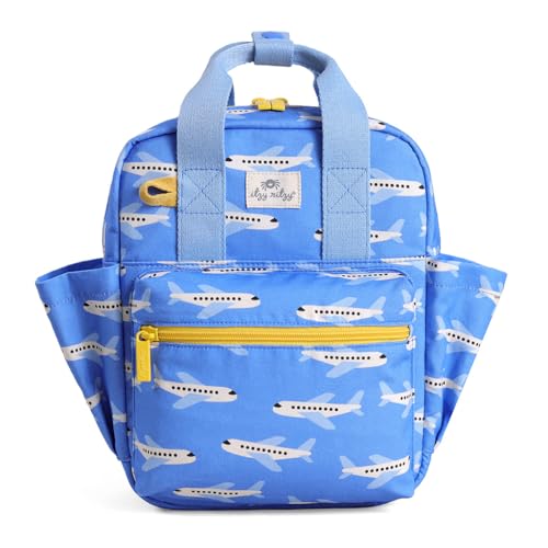 Itzy Ritzy Toddler Backpack - Daycare Bag - Features Adjustable Shoulder Straps, 2 Side Pockets & Spacious Interior with Wipeable Fabric Lining & Name Label, Airplane - color: Airplane