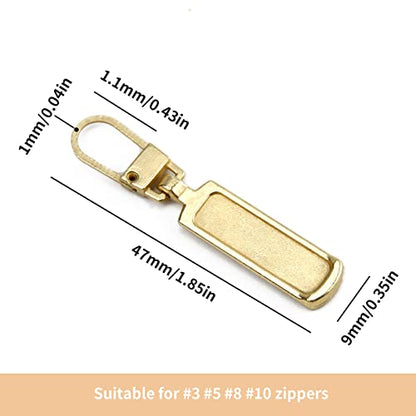 TOPASION Metal Zipper Pull Replacement for Small Holes, Detachable, Repair for Jacket, Bag Boots, Purse, Coat, Pants (5 Pcs Gold) - color: 5 Pcs Gold