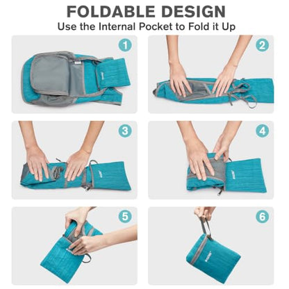 G4Free 10L/15L Hiking Backpack Lightweight Packable Hiking Daypack Small Travel Outdoor Foldable Shoulder Bag - color: Teal Blue, size: 10L