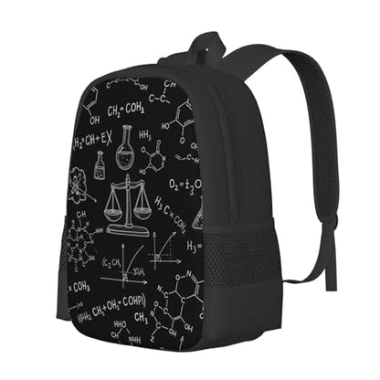 Slim Anti Theft Laptop Backpack Science Formulas Math Chemistry, Large Volume Travel Daypack Durable Polyester Carry Bag for Office Business Outdoor Trekking - color: Design (543)