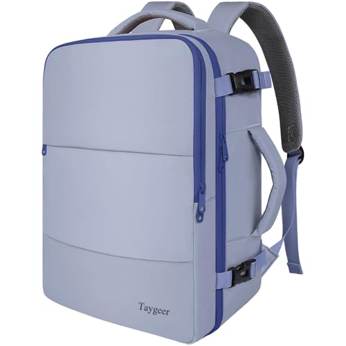 Taygeer Travel Backpack for Women,40L Travel Laptop Mochila Carryon Luggage | College Backpack with Laptop Compartment & Shoe Pouch, Airline Approved Personal Item Bag for Weekender Gym Hiking, Gray Blue - color: Quartzblue Inkblue, size: X-Large