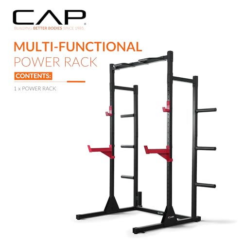 Cap Barbell Power Rack with Pull Up Bar & Attachments - Multiple Colors - color: BLACK