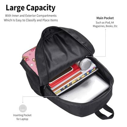 Ergonomic Padded Backpack Cute Bear Bow Pink, Anti Theft Spacious Travel Daypack Sturdy Polyester Bag for Commute Gym Outdoor Leisure Use - color: Design (875)