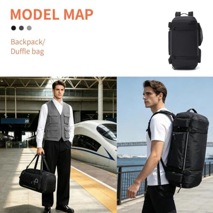 BE SMART 50L Extra Large Gym Backpack for Men, Big Gym Bag with Shoes Compartment, Waterproof Heavy Duty Duffel Bags (Solid Black, Large-40L) - color: Solid Black, size: Large-40L