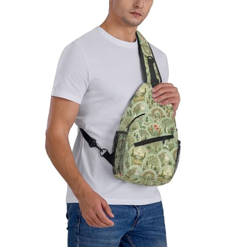 Sling Backpack Unisex Crossbody Chest Bag Shoulder Chest Bag For Women Men Hiking Travel - color: Garden Bunny