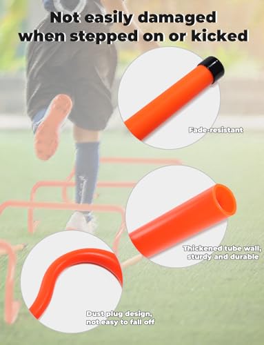 GHB Agility Hurdles 8" Speed Agility Training Hurdles, Detachable Sturdy Hurdles Training Equipment Set with Carry Bag for Kids,Athletes,Soccer,Basketball - size: 10 Pack