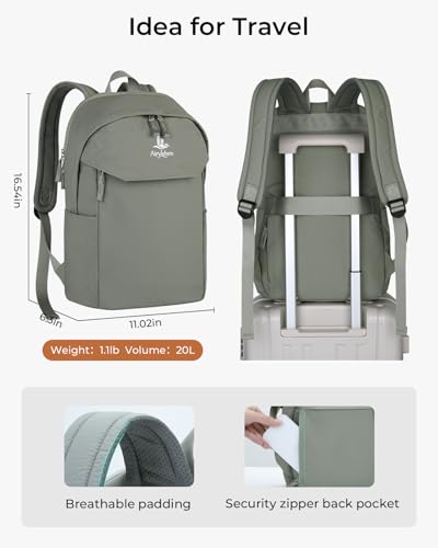 Travel Backpack for Women & Men, Water Resistant 15.6 Inch Laptop Backpack, Lightweight School Bag, Casual Daypack for Commute, College, Travel & Daily Use (Green) - color: Green
