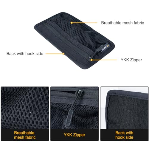 IDOGEAR Tactical Mesh Pouch Insert Modular Bag Compartment Utility Organizer Admin Pouch EDC Net Pocket with Hook Fasteners
